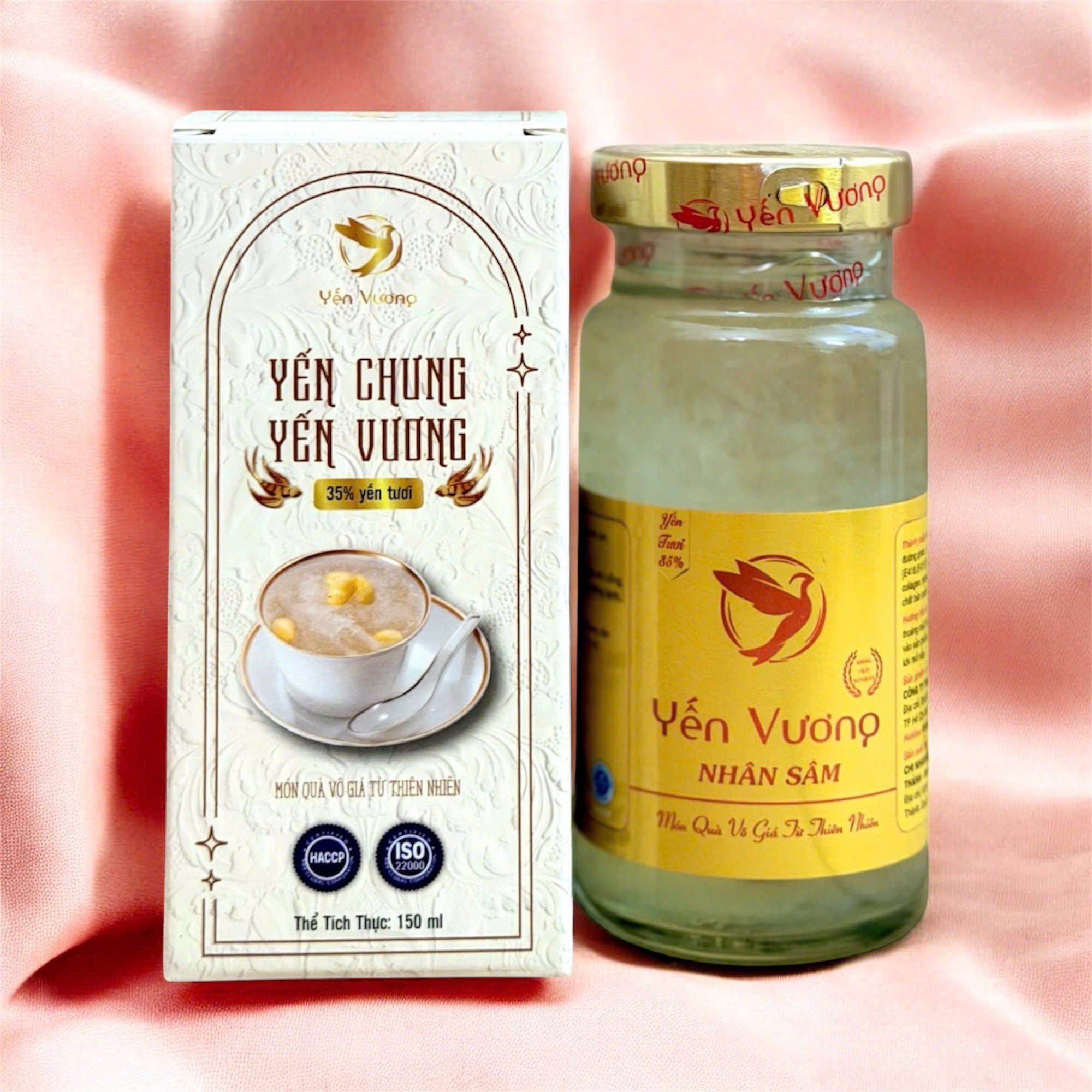 Hũ yến Vương 140ml có hộp Nhân Sâm